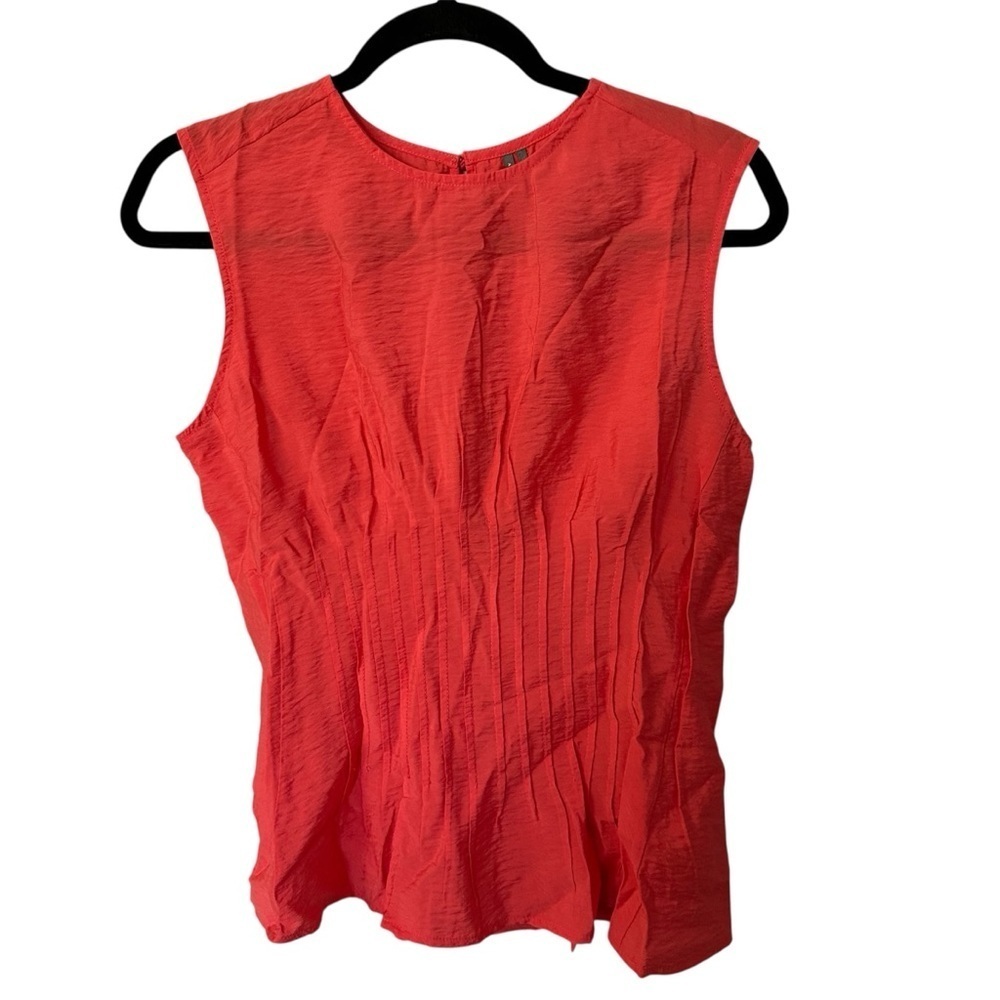Anthropologie The Della Pleated-Waist Shell Women’s Top in Red/Rouge Sz S NWT